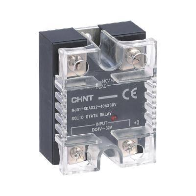 China CHINT NJG1 10A 25A 40A DA Solid State Relay 4-32V Epoxy DC 48-440V Three Phase Control AC Solid State Relay for sale