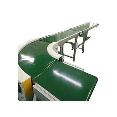 China Transfer Green PVC Fire Resistant Industrial Belt Conveyor 180 Degree Belt Conveyor Roller Track For Industrial Assembly Line Assembly Line for sale