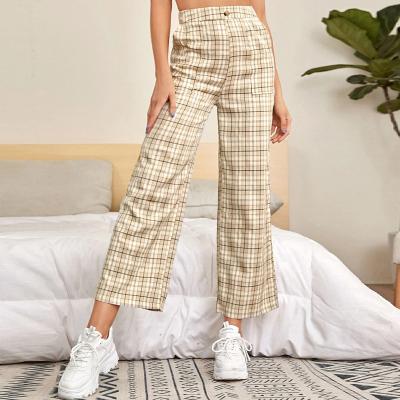 China Breathable Sevenseconds Women Clothing High Waist Tartan Pants for sale