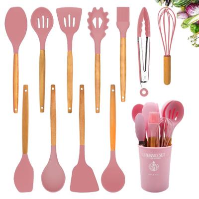 China Sustainable Kitchen Cookware Set 12 Pcs Silicone Kitchen Utensil Set for sale