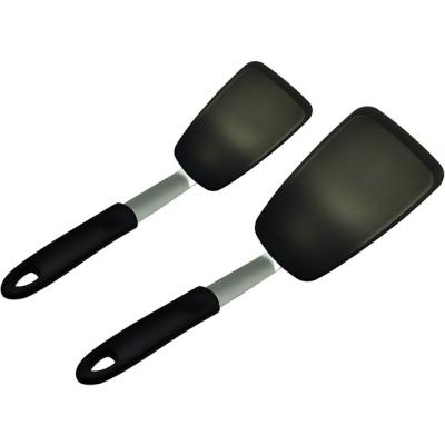 China Hot Selling Durable 2 Pieces Stainless Steel Silicone Spatula Set Non-Stick Kitchen Accessories Tools for sale