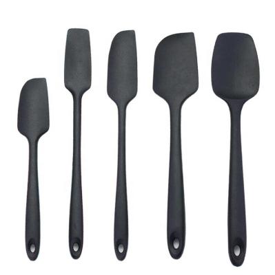 China Sustainable 5Piece Silicone Spatula Set Red Heat Resistant Rubber Spatulas Pro Grade Kitchen Utensil Set for sale