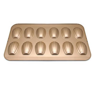 China Sustainable 12 Cups Heavy Duty Carbon Steel Cupcake Pan Muffin Pan In Chestnut Shaped, Non StickEasy Wash for sale