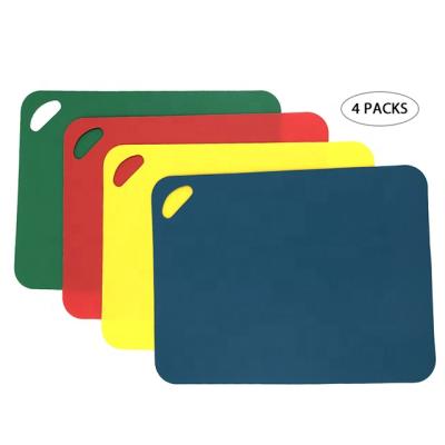 China Viable Extra Thick Plastic Cutting Board Mats Color Cutting Mat Set of 4 for sale