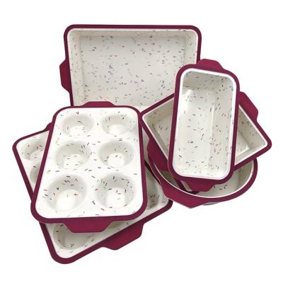 China Sustainable Hot-selling Food Grade Silicone Cake Bakeware 6-Piece Non-Stick Set for sale