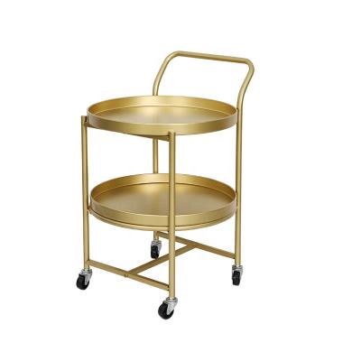 China Bedroom home coffee table iron trolley simple wheeled living room home decoration for sale