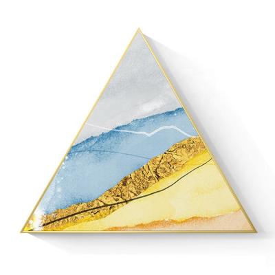 China Central Institute of Statistics modern minimalist creative Nordic triangle abstract personality living room decorative painting for sale