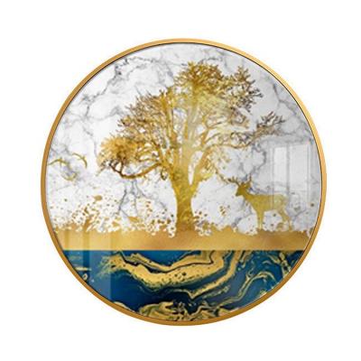 China Crystal Golden Fortune Tree Round Fashion Home Decoration Mural Wall Painting for sale