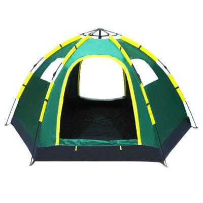 China Wholesale Portable Double-Layer Outdoor Hexagonal Multi-person Tent 6-8 Person Large Camping Large Family Tent for sale