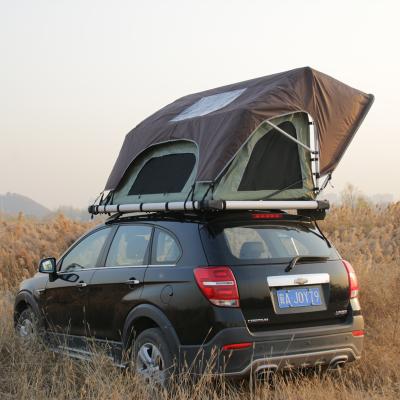 China Straight Tying Type Ultralight Waterproof Roof Top Folding Car Tent Roof Top Tent For Car With Ladder For 2 Person for sale