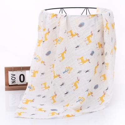 China Antistatic Custom Printing Organic Cotton Baby Muslin Wrap Blankets for sale