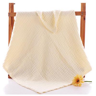 China 100% Cotton Hypoallergenic Solid Muslin Towel Blanket Newborn Baby Bath Towel for sale