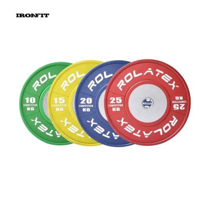 China Universal Gym Colored Weightlifting Rubber Competition Bumper Plates for sale