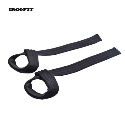 China Custom Cotton+Neoprene Gym Logo Padded Neoprene Cotton Wrist Support Weightlifting Straps for sale