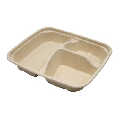 China Recyclable Disposable Square Sugar Cane Bagasse Dish Sugar Cane Pulp Trays for sale