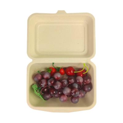 China Biodegradable Disposable Biodegradable Microwave Food Containers Eco Sugarcane Bagasse Lunch Hamburger Packing Box with Lid for sale