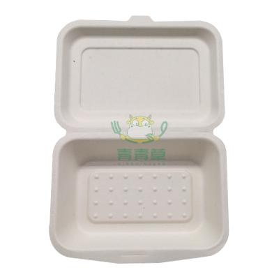 China Paper Plates Biodegradable Microwavable Sugarcane Pulp Food Clamshell Boxes Bagasse Tableware for sale