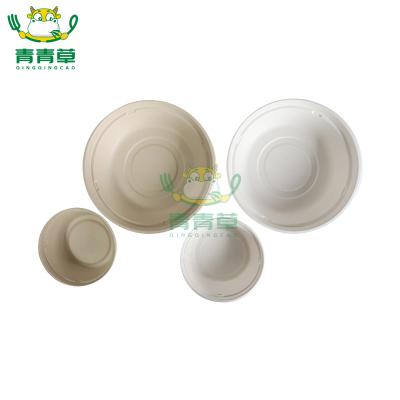 China Disposable white bagasse biodegradable sugarcane bowls take away food or soup for restaurant for sale