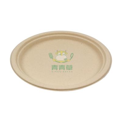 China Ambient Biodegradable Bamboo Fiber Tableware Paper Plate Disposable Soup Bowl for sale