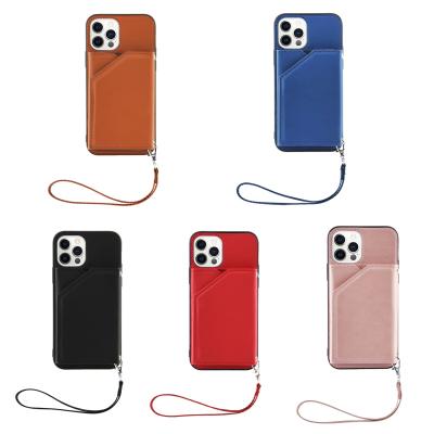 China Shockproof For 12 11 Pro Card Holder PU Tpu Case With Stand Wholesale Custom Wallet Luxury Cover For iPhone Brand Case for sale