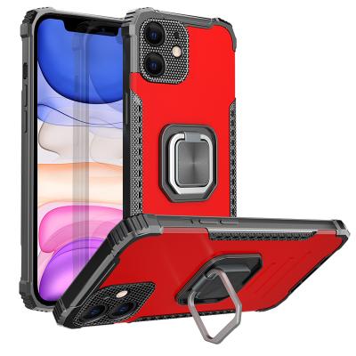 China Shockproof For iPhone 11 Case Aluminum Alloy Tpu Shockproof Phone Case With Ring Holder For Apple Pro iPhone 11 Max for sale