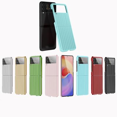 China Shockproof For Samsung Case 2021 New Factory Price Factory Price Luggage Design PC Folding Mobile Phone Shockproof Colorful Case For Samsung Z Flip 3 for sale