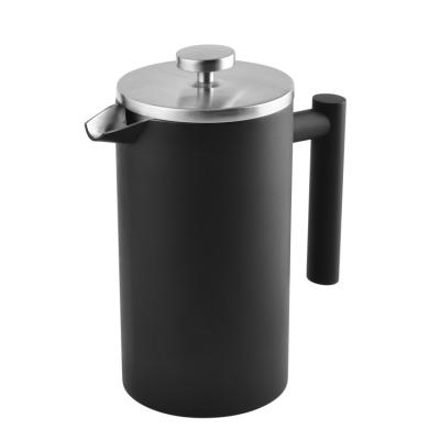 China Selling Amazon French Press Soft Touch 1L Sustainable Hot Luxury Rubber Stainless Steel Double Wall for sale