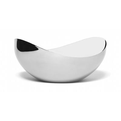 China Large Sustainable High Quality Mirror Polished Stainless Steel Wavy Large Rim Bowl for sale