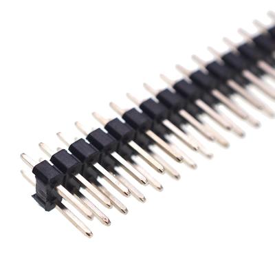 China Electronic Gold Plated Pitch Pin Header Strip 80 Pin Double Row Male Pin 2.54 mm 2X40 Long Straight Needle 21mm Pins Both Sides for sale