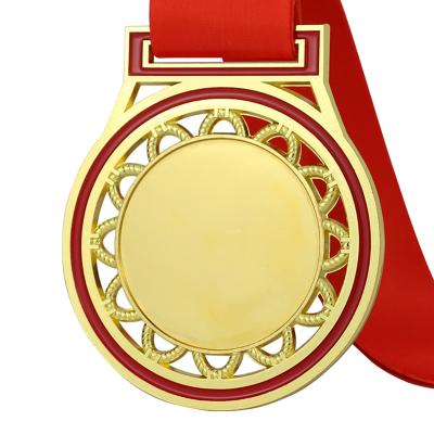 China China Wholesale Cheap Custom Empty Gold Plated Souvenir Metal Sports Award Medal And Trophy for sale