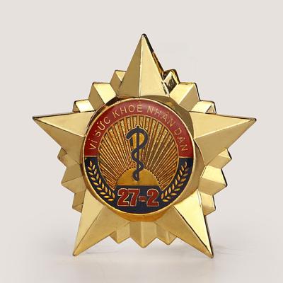 China China new product soft enamel star shaped medal, badgestar gold star pin, custom metal lapel pin for sale