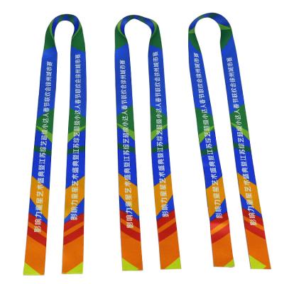 China Bright color fastness custom silk 100% polyester grosgrain fabric printed medal satin ribbon lanyard for sale