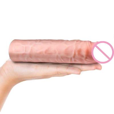 China Small Cock Penis Feeling Real Touch Penis Extender Men Condoms Thick Rubber Huge Sleeve Penis 10 Inch Penis Sleeve Dildo Supplement for sale