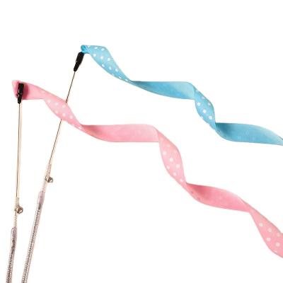 China OEM Stocked Interactive Kitty Wand Stick Riddle Magic Wand Charmer for Cat Wand String Training Toy with Ribbon for sale