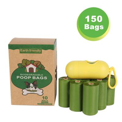 China PPE Dog Poop Stored Biodegradable Bags Assemble With Dispenser Pets Biobased Dog Poop Waste Bag Set for sale