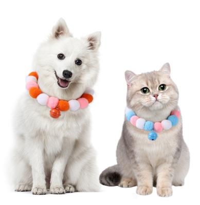 China Colorful Kitty Doggie Stocked Fluffy Chain for Decoration Hair Ball Collar Necklace for Dogs Cats Pets for sale