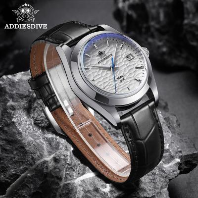 China AD2118 Explosive Date [NH35A] ADDIES Auto Leather Ripple Dial Waterproof Navigation Watch Genuine Automatic High-end Mechanical Men's Watch for sale