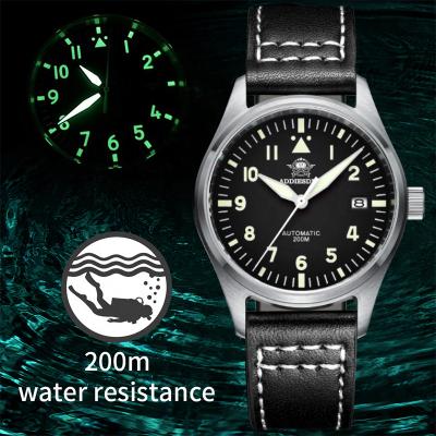 China Date [NH35A] Factory Sale Automatic Mechanical Men's Calendar Watch Waterproof Luminous Pilot Men's Full Automatic Business Fashion Watch OEM for sale