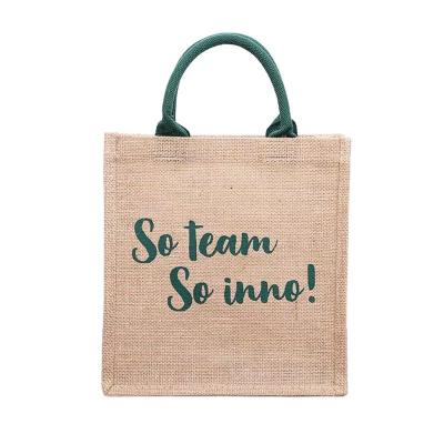 China NATIONAL promotional cheap foldable reuse logo reusable custom jute beach shopping tote bags for sale