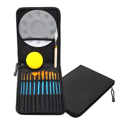 China For Professional Oil Free Sample 12pcs Brush Tray Set, Low Moq With High Quality Brush for sale