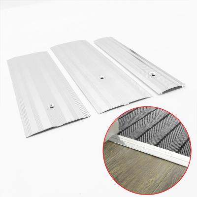 China Modern Curved Covers Bullnose Aluminum Wall Threshold Strips Silver Wall Edge Transition Floor Mat Steel Trim for sale