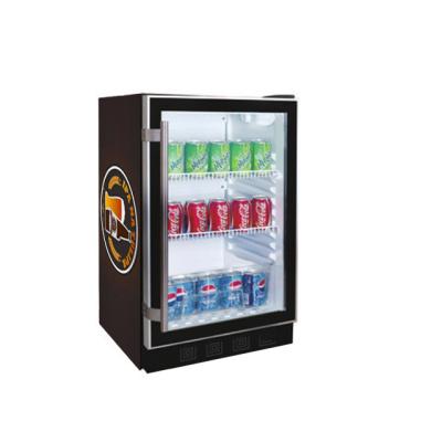 China Wholesale 60L Single-temperature Restaurant Mini Freezer Rear Bar High Quality Double Glass Door Refrigerator Price for sale