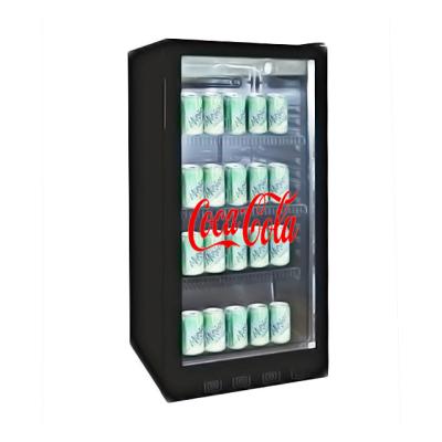 China Single-temperature small back glass door hinged bar refrigerator beer display hotel small supermarket refrigerator mini for sale