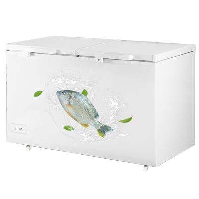 China Commercial Large Capacity Sun Double Door Double Door Absorption Open Horizontal Chest Freezer for sale