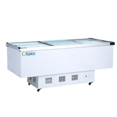 China Hotels Top Glass Door Showcase Chest Freezer For Popsicle And Ice Cream Deep Fridge for sale