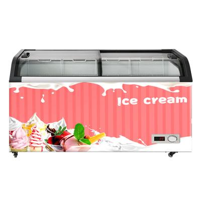 China Commercial Freezer Cake Popsicle Cabinet Food Grade Hotel Low Energy Consumption Commercial Ice Cream Showcase for sale