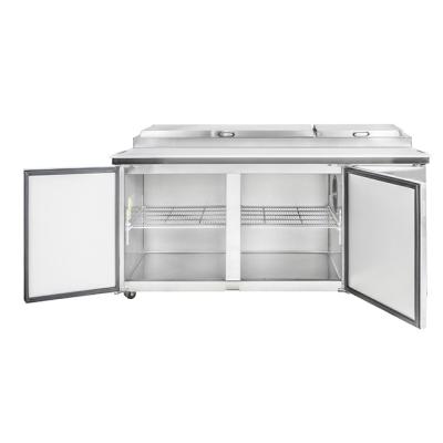 China Marble top and professional 601 stainless steel pizza prep display refrigerator counter salad table for sale