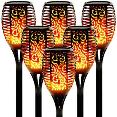 China Outdoor Waterproof Solar Powered Garden Street Light Lawn Stake Lamp Pathway Landscape Dancing Flame Led Garden Light for sale