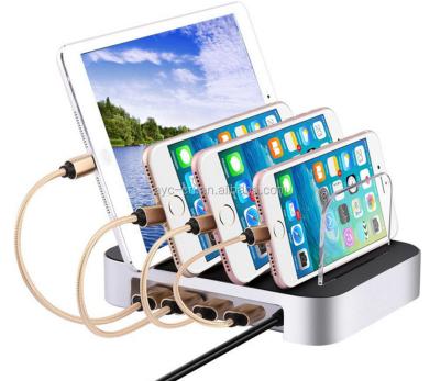 China Tablet Innovations 4-Port Charging Station 5V 4.8A USB Charger Desktop For Mobile Phone for sale