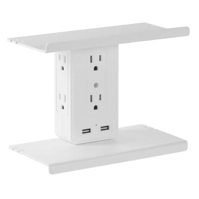 China 6 Widely Used Left Organizer Wall Extenders Socket With 2 Usb Charging Ports for sale